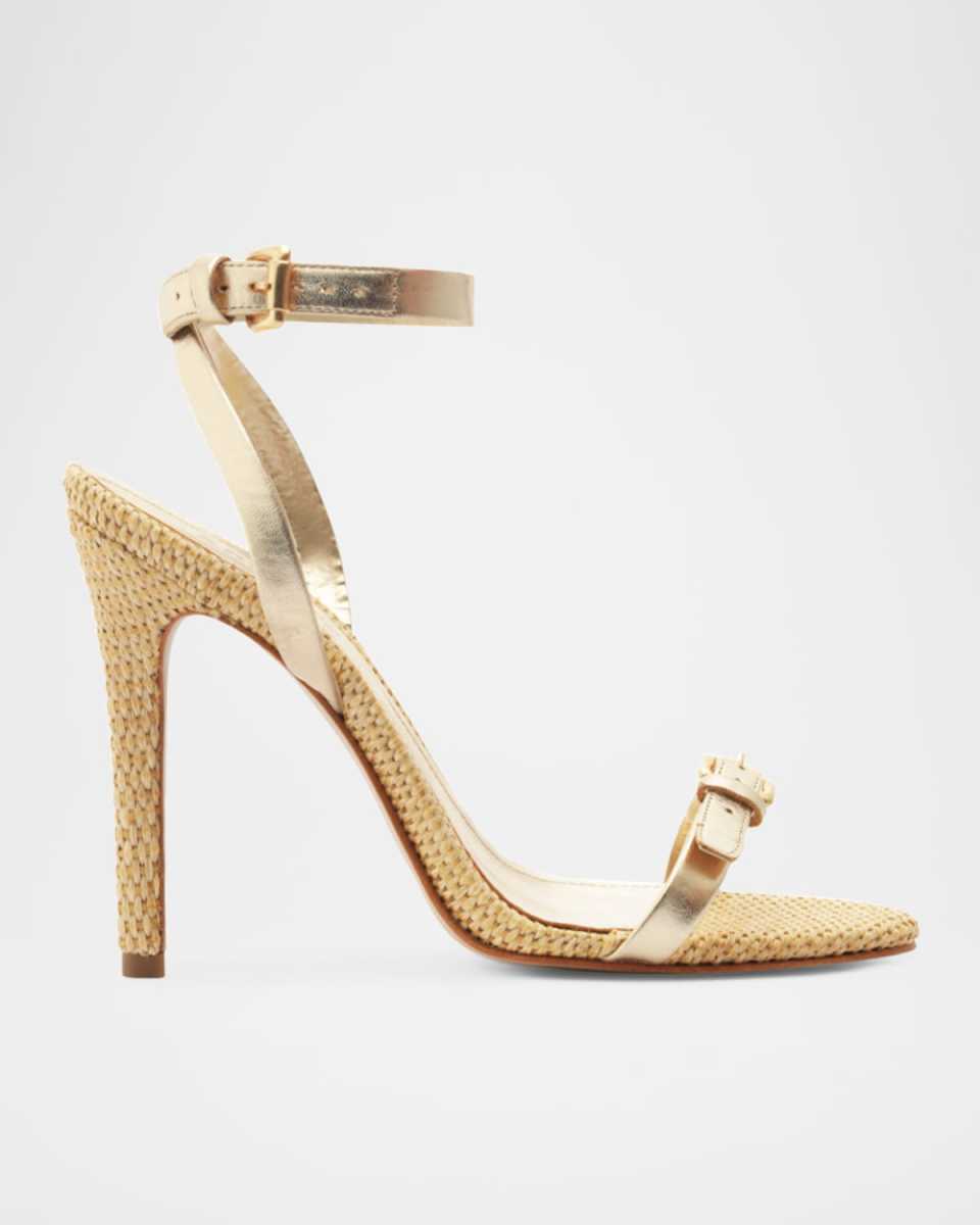 Aurora Metallic Ankle-Strap Sandals